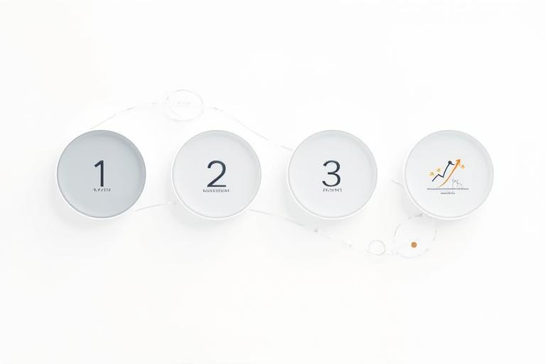 Une infographie élégante et stylisée représentant les quatre phases de la méthodologie BeautyGrowth dans des cercles interconnectés