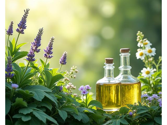 Un jardin botanique luxuriant, symbolisant la naturalité et l'origine des ingrédients cosmétiques bio.