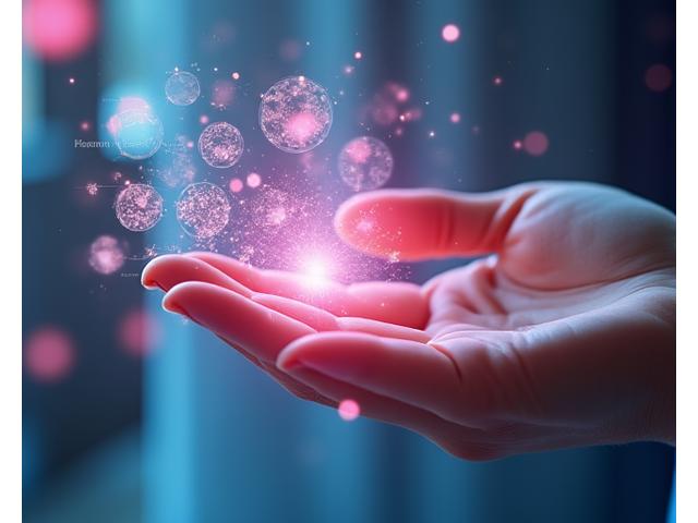 Interface holographique futuriste d'IA analysant des données cutanées pour la personnalisation cosmétique avec un soupçon d'élégance parisienne