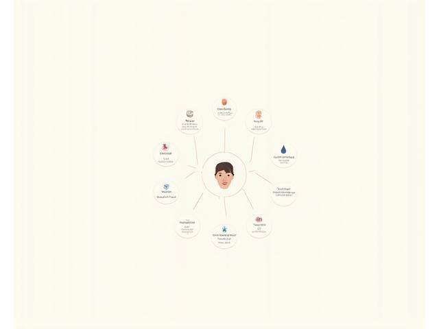 Diagramme stylisé montrant la personnalisation des soins de la peau, avec des flèches et icônes représentant différents types de peau et ingrédients.