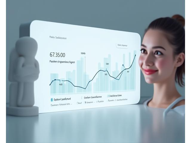 Illustration d'une interface graphique montrant des statistiques positives : des courbes de satisfaction patient et des barres de progrès de guérison. Un médecin et un patient sourient en arrière-plan.